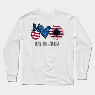 Peace Love America Long Sleeve T-Shirt